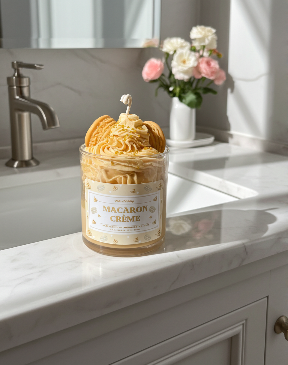 Macaron Crème Candle